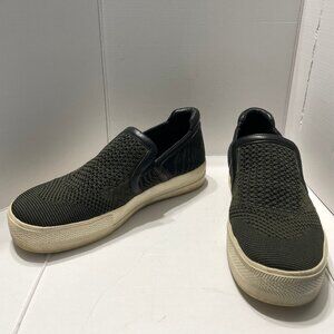 Womens 8.5 Ash Brand Jeday Slip-On Knit Sneakers Boat Shoes Army/Black Colorway